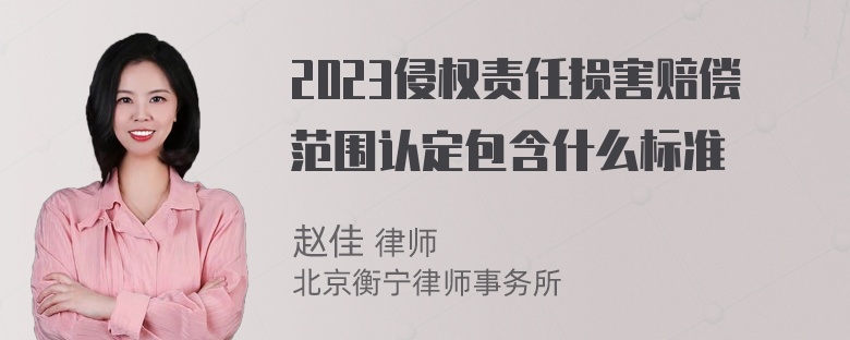 2023侵权责任损害赔偿范围认定包含什么标准