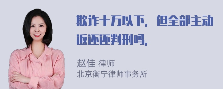 欺诈十万以下，但全部主动返还还判刑吗，