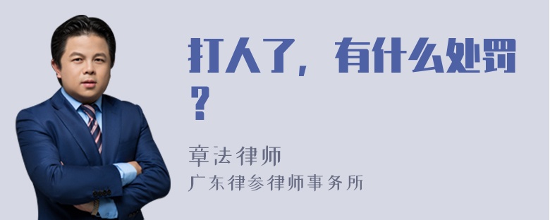 打人了，有什么处罚？