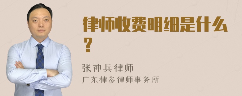 律师收费明细是什么？