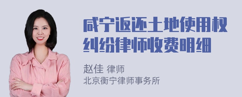 咸宁返还土地使用权纠纷律师收费明细