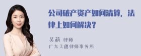 公司破产资产如何清算，法律上如何解决？