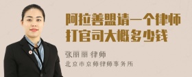 阿拉善盟请一个律师打官司大概多少钱