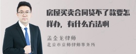 房屋买卖合同贷不了款要怎样办，有什么方法啊