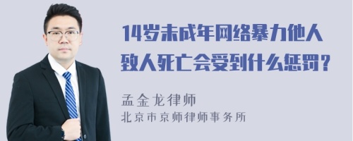 14岁未成年网络暴力他人致人死亡会受到什么惩罚？