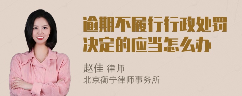 逾期不履行行政处罚决定的应当怎么办