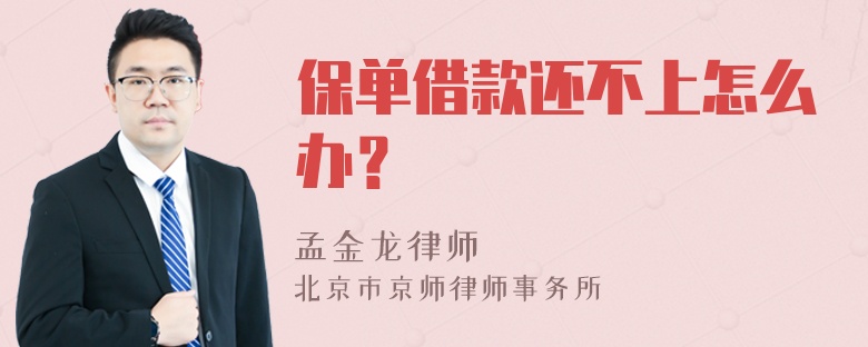 保单借款还不上怎么办？