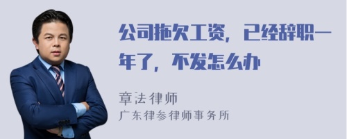 公司拖欠工资，已经辞职一年了，不发怎么办