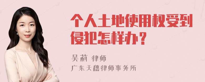 个人土地使用权受到侵犯怎样办？