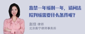 监禁一年缓刑一年，请问法院判缓需要什么条件呢？