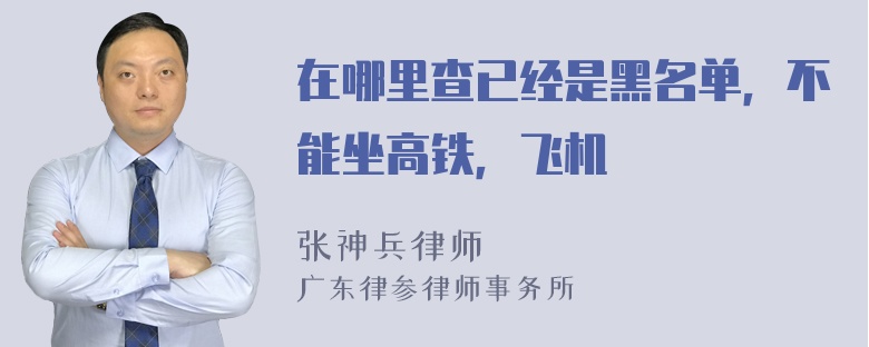 在哪里查已经是黑名单，不能坐高铁，飞机