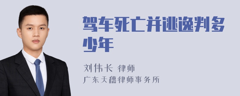 驾车死亡并逃逸判多少年