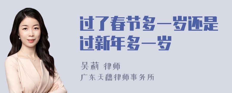 过了春节多一岁还是过新年多一岁