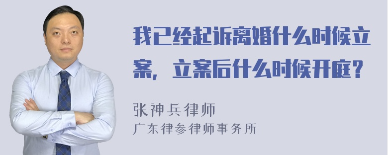 我已经起诉离婚什么时候立案，立案后什么时候开庭？