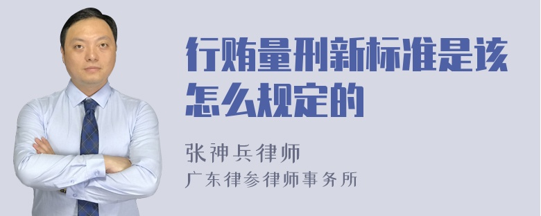 行贿量刑新标准是该怎么规定的