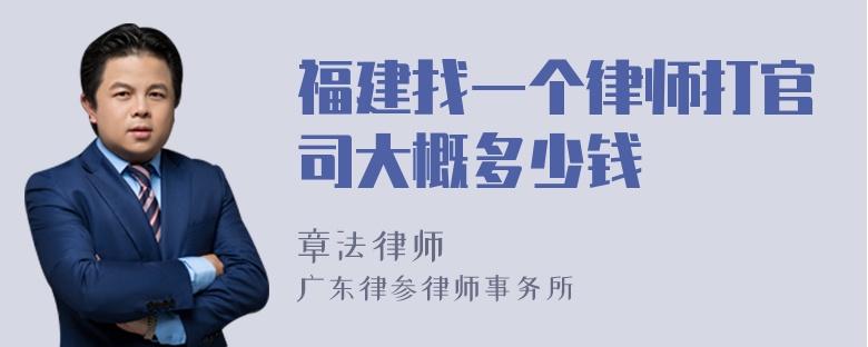 福建找一个律师打官司大概多少钱