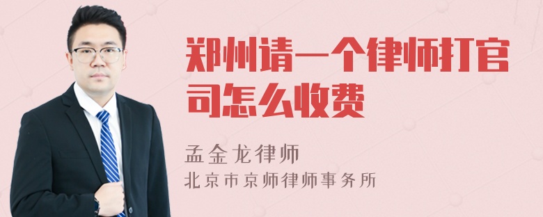 郑州请一个律师打官司怎么收费