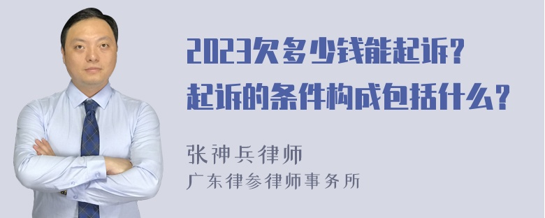 2023欠多少钱能起诉？起诉的条件构成包括什么？