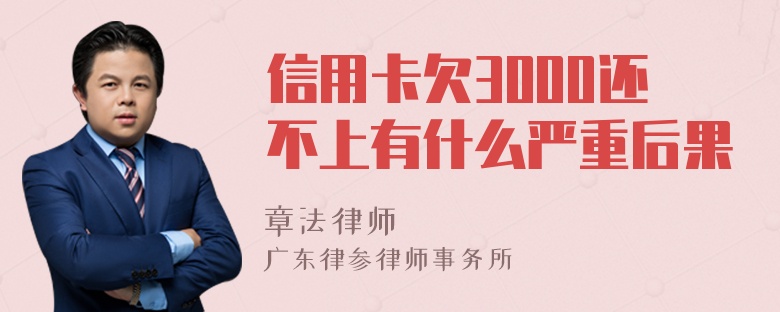 信用卡欠3000还不上有什么严重后果