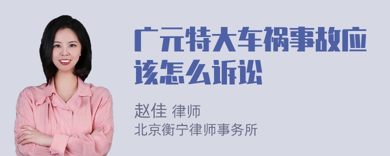 广元特大车祸事故应该怎么诉讼