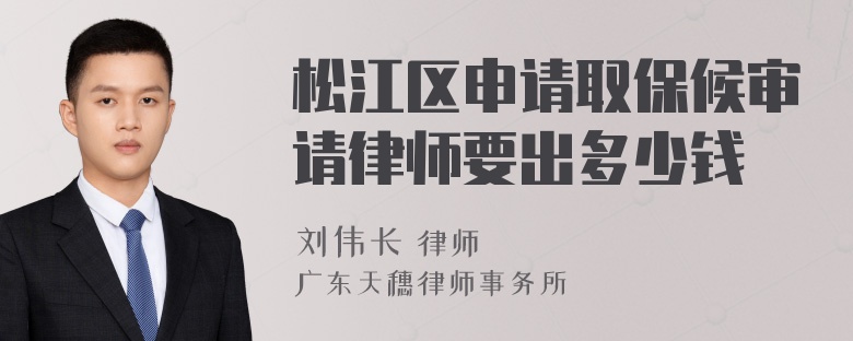 松江区申请取保候审请律师要出多少钱