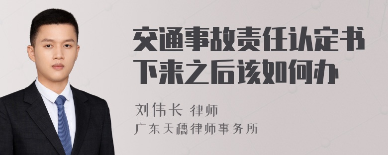 交通事故责任认定书下来之后该如何办