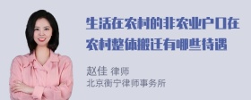 生活在农村的非农业户口在农村整体搬迁有哪些待遇