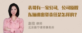 表哥有一家公司，公司原股东抽逃出资责任是怎样的？