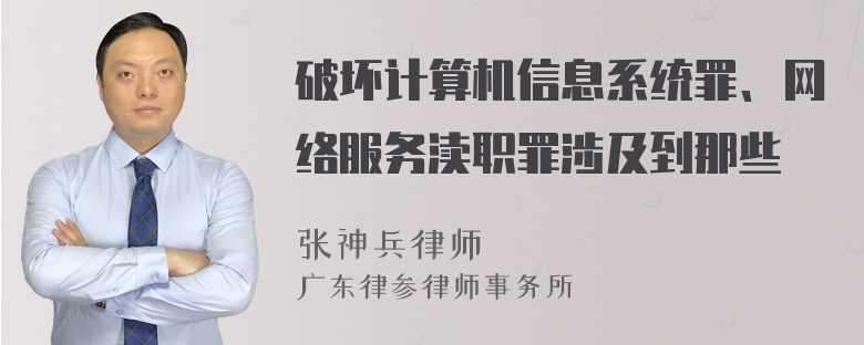 破坏计算机信息系统罪、网络服务渎职罪涉及到那些