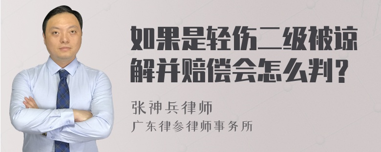 如果是轻伤二级被谅解并赔偿会怎么判？