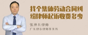 找个集体劳动合同纠纷律师起诉收费多少