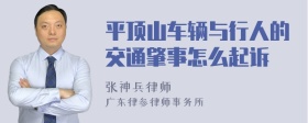 平顶山车辆与行人的交通肇事怎么起诉