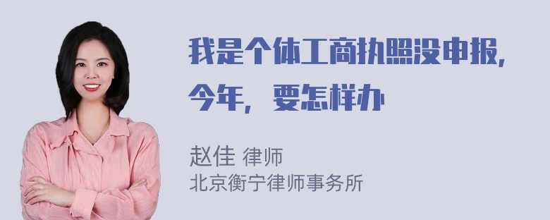 我是个体工商执照没申报，今年，要怎样办