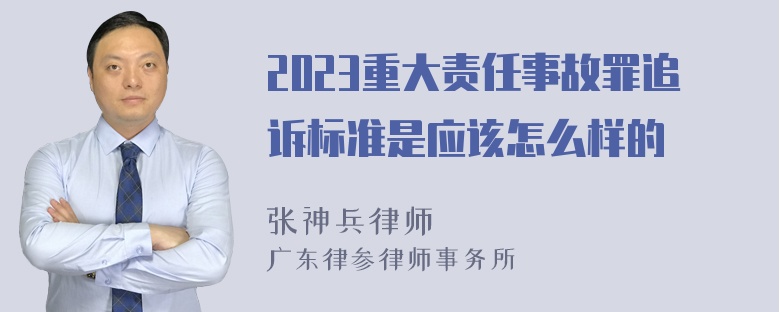 2023重大责任事故罪追诉标准是应该怎么样的