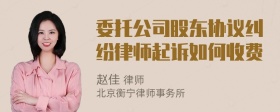 委托公司股东协议纠纷律师起诉如何收费