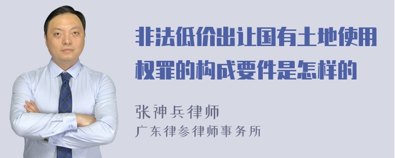 非法低价出让国有土地使用权罪的构成要件是怎样的