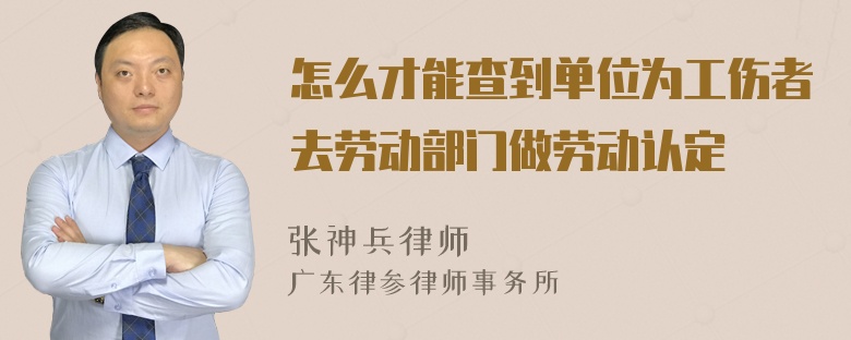 怎么才能查到单位为工伤者去劳动部门做劳动认定