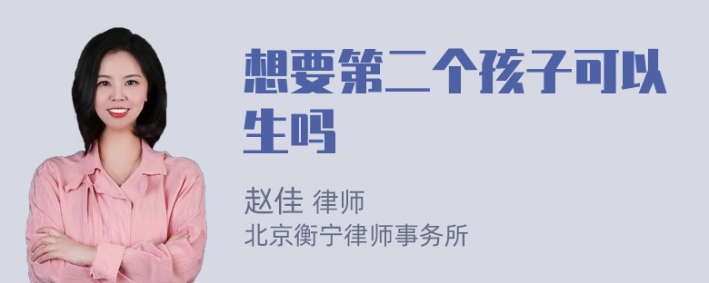 想要第二个孩子可以生吗