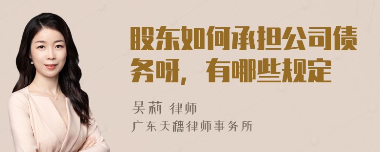 股东如何承担公司债务呀，有哪些规定