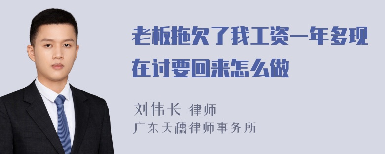 老板拖欠了我工资一年多现在讨要回来怎么做