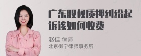 广东股权质押纠纷起诉该如何收费