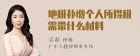 地税补缴个人所得税需带什么材料