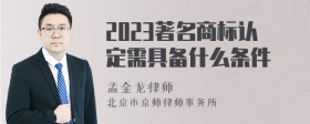 2023著名商标认定需具备什么条件