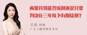 两罪并罚能否缓刑还是只要判决在三年以下有期徒刑？