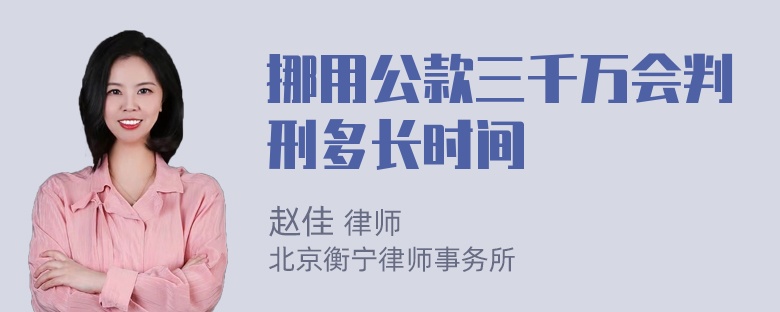 挪用公款三千万会判刑多长时间