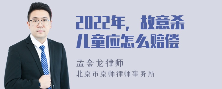 2022年，故意杀儿童应怎么赔偿