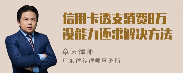 信用卡透支消费8万没能力还求解决方法