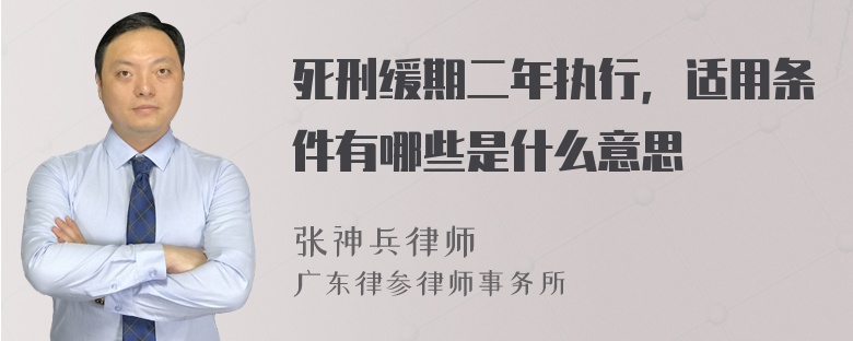 死刑缓期二年执行，适用条件有哪些是什么意思