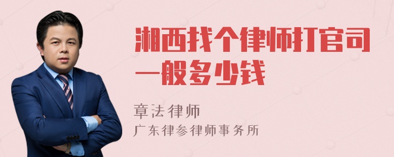 湘西找个律师打官司一般多少钱