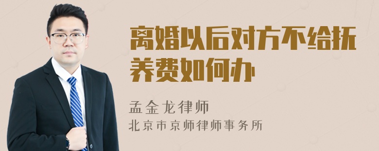 离婚以后对方不给抚养费如何办